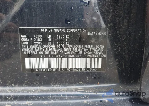 2020 Subaru Impreza Premium из США, поврежденный, VIN 4S3GKAV62L3607306